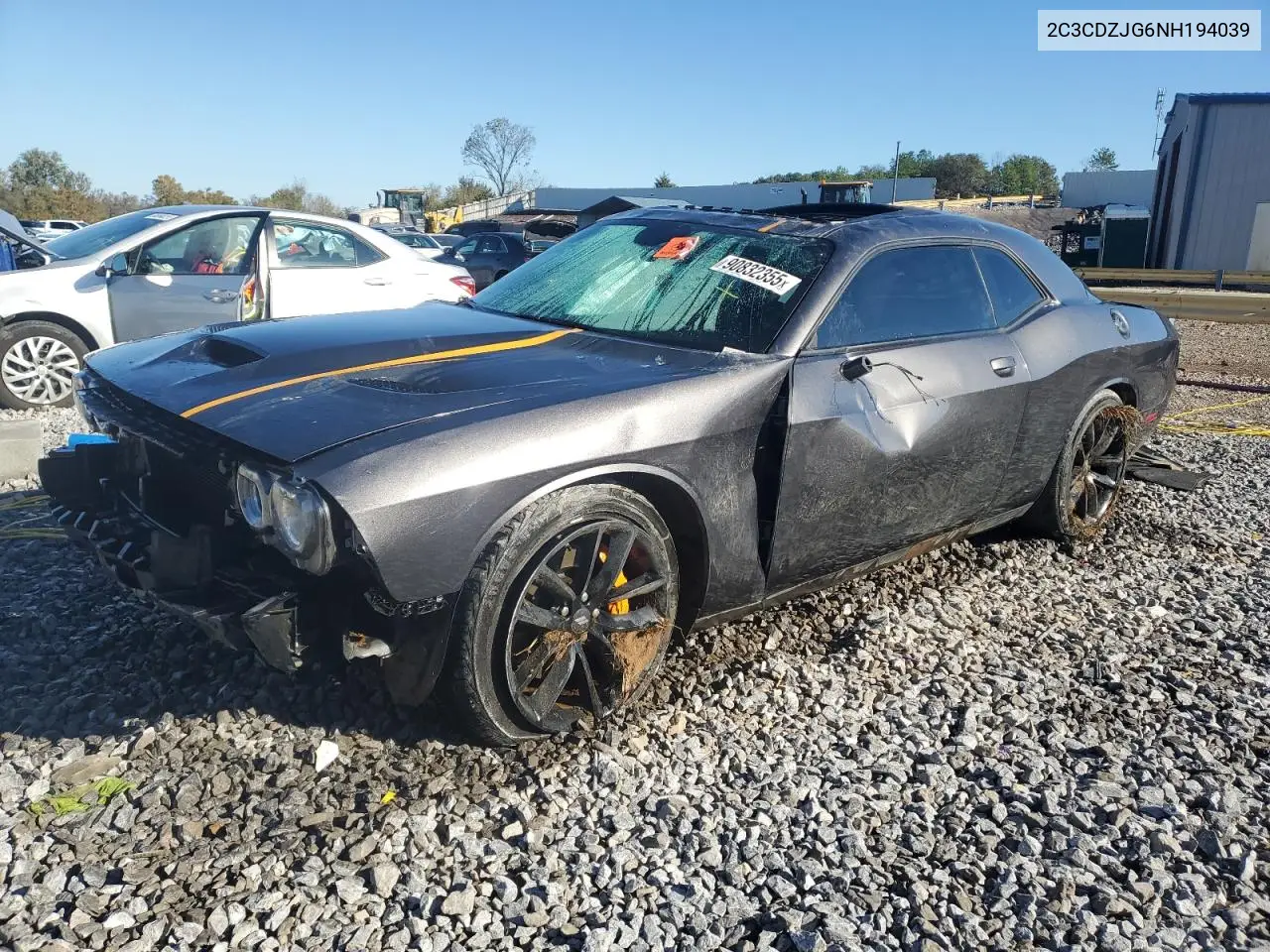 2C3CDZJG6NH194039 2022 Dodge Challenger Gt