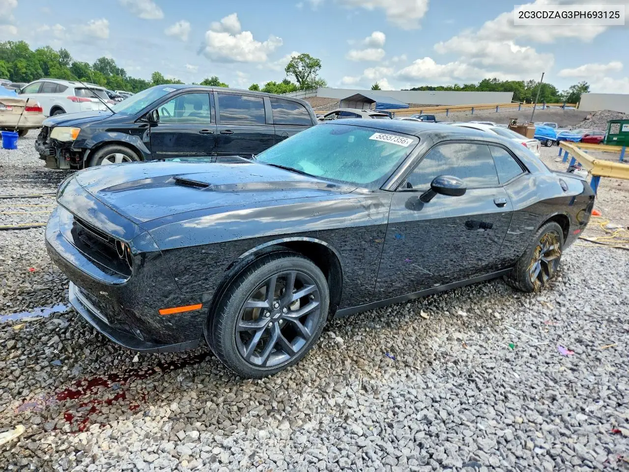 2023 Dodge Challenger Sxt VIN: 2C3CDZAG3PH693125 Lot: 58557356