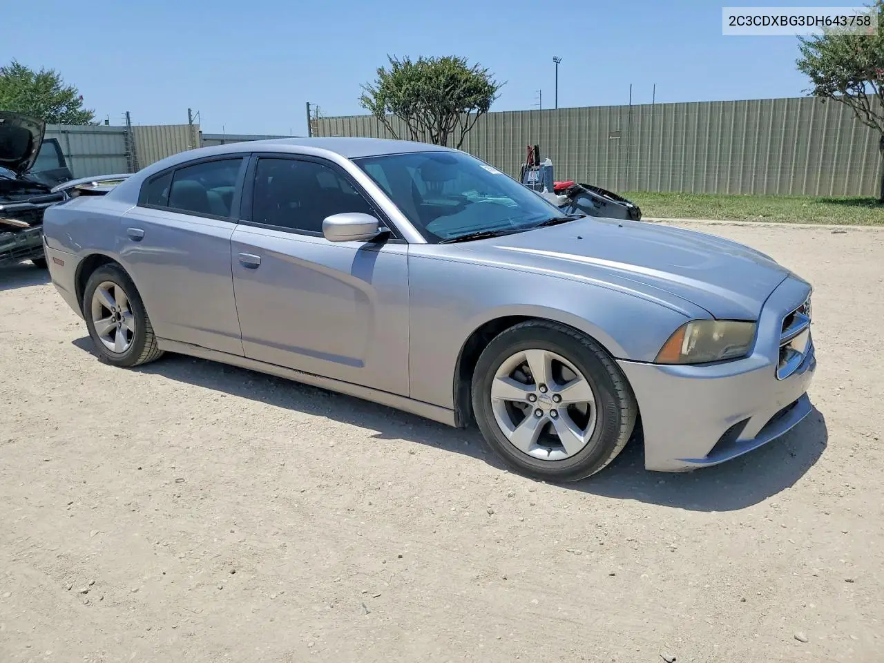 2013 Dodge Charger Se VIN: 2C3CDXBG3DH643758 Lot: 59086496