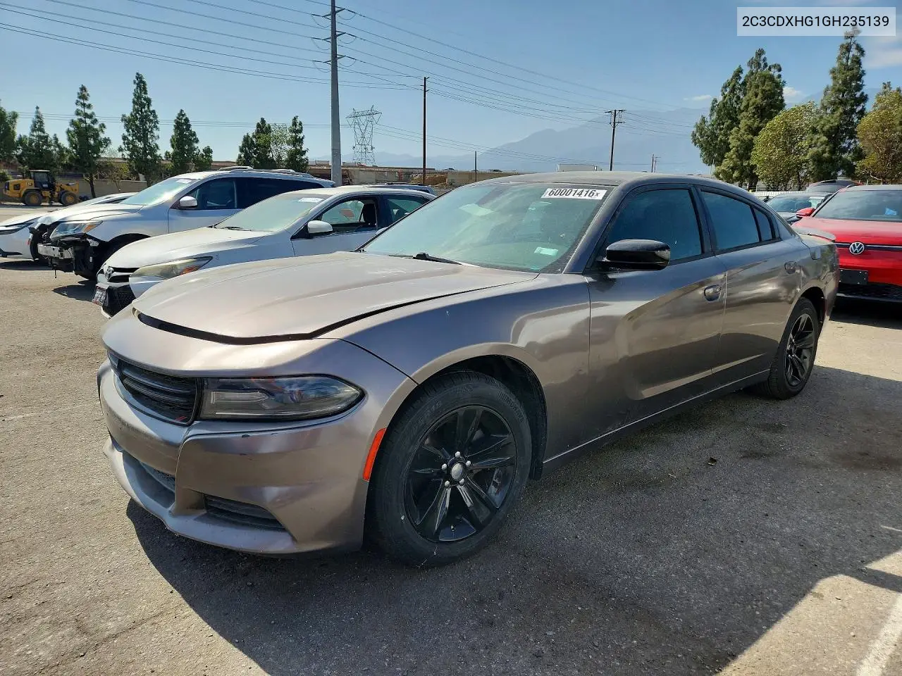 2016 Dodge Charger Sxt VIN: 2C3CDXHG1GH235139 Lot: 60001416
