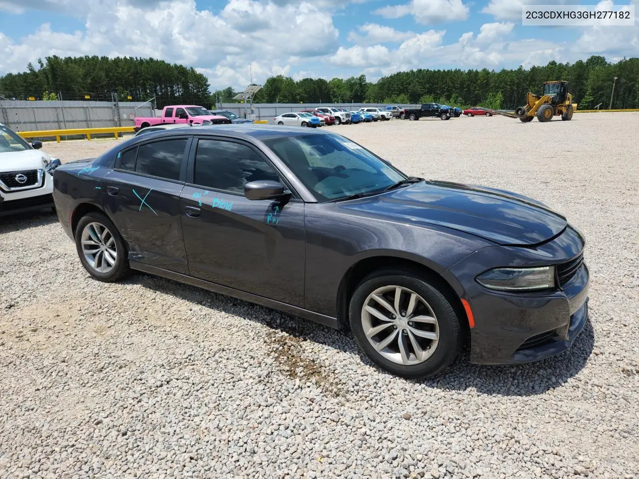 2016 Dodge Charger Sxt VIN: 2C3CDXHG3GH277182 Lot: 61384866