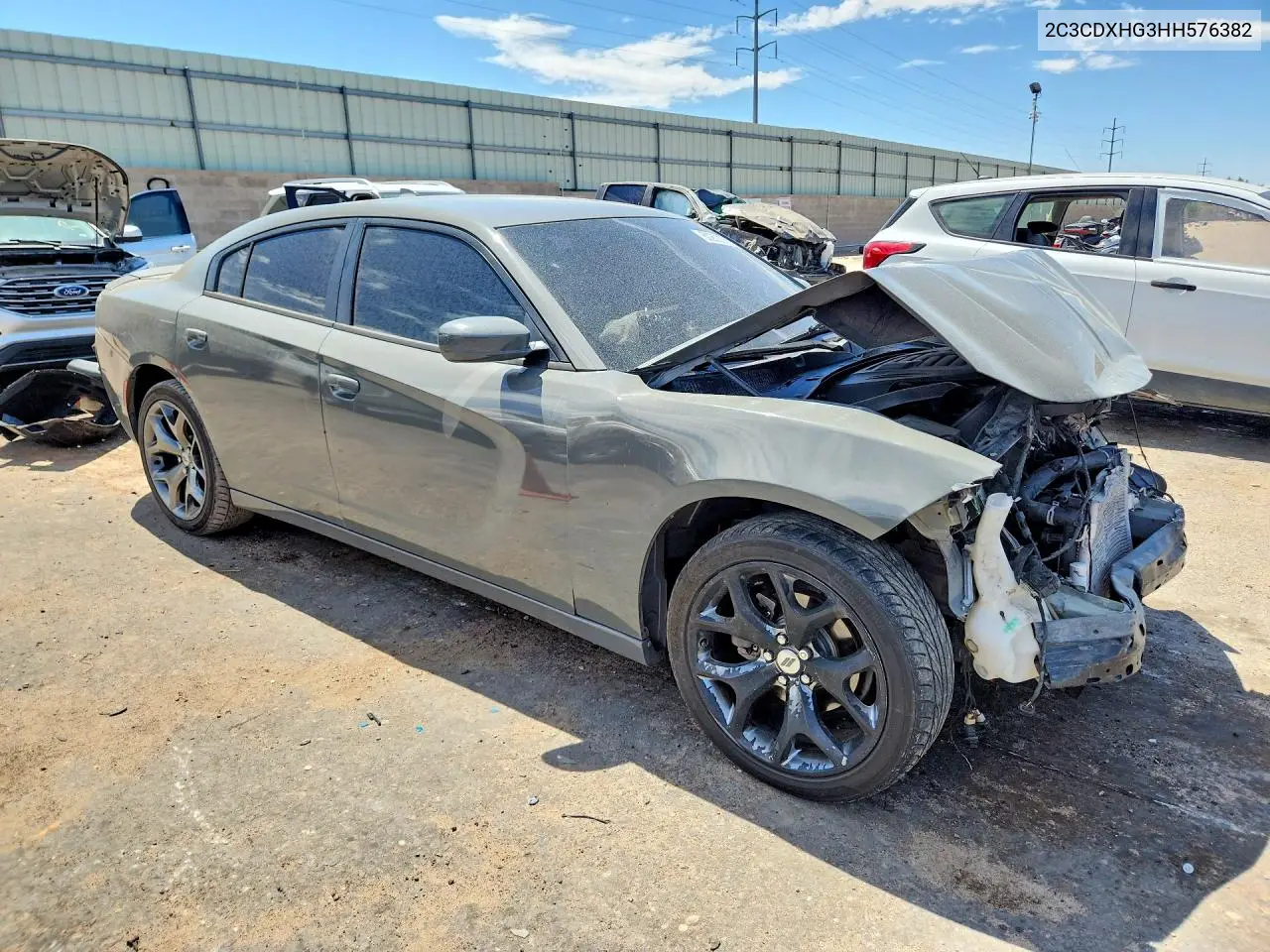2017 Dodge Charger Sxt VIN: 2C3CDXHG3HH576382 Lot: 60252006