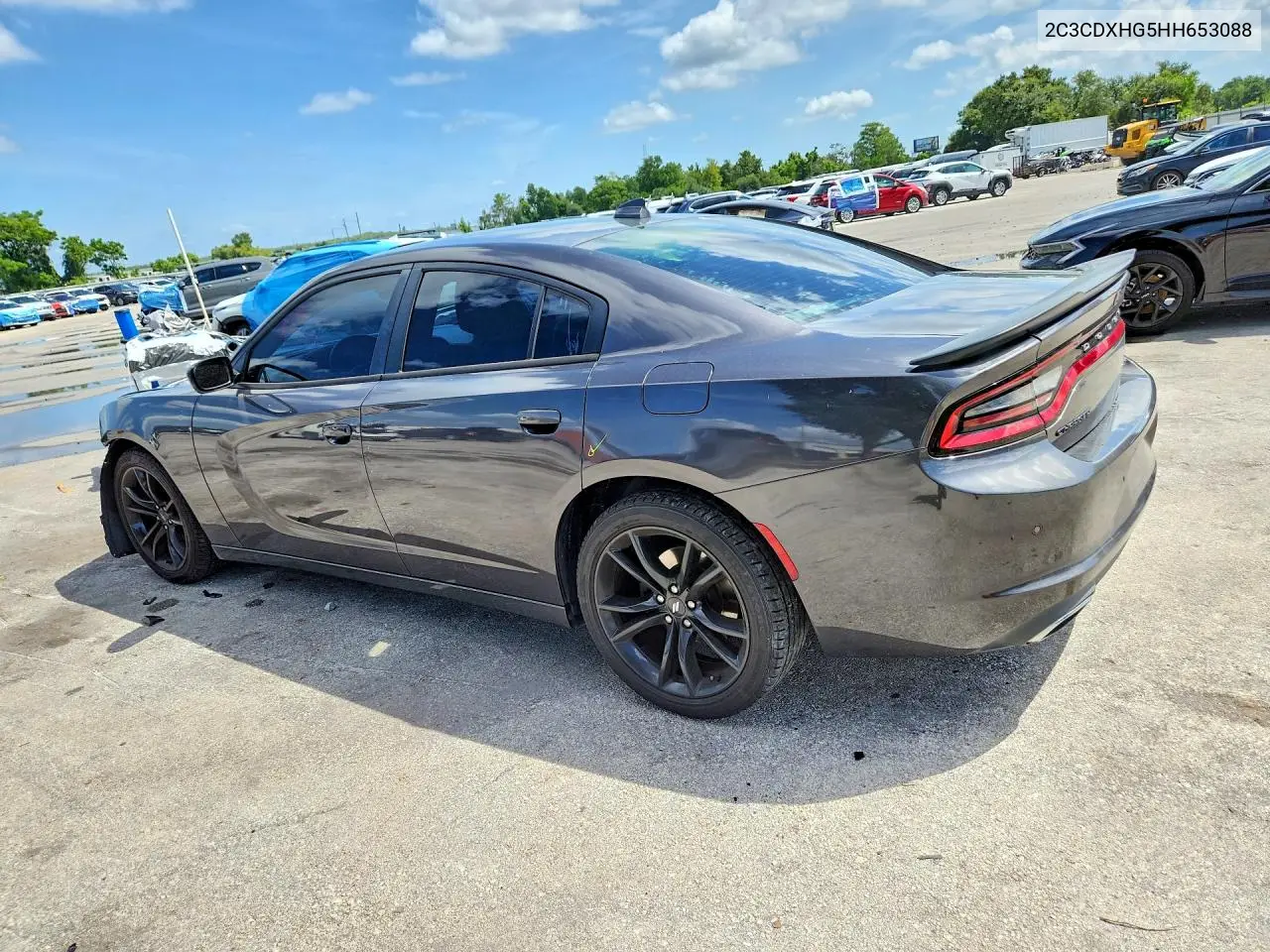 2017 Dodge Charger Sxt VIN: 2C3CDXHG5HH653088 Lot: 61932206