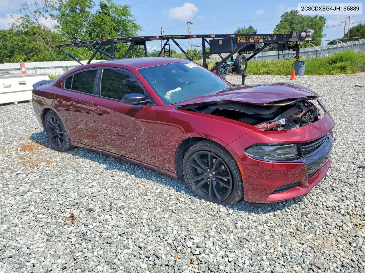 2018 Dodge Charger Sxt VIN: 2C3CDXBG4JH135889 Lot: 59727566