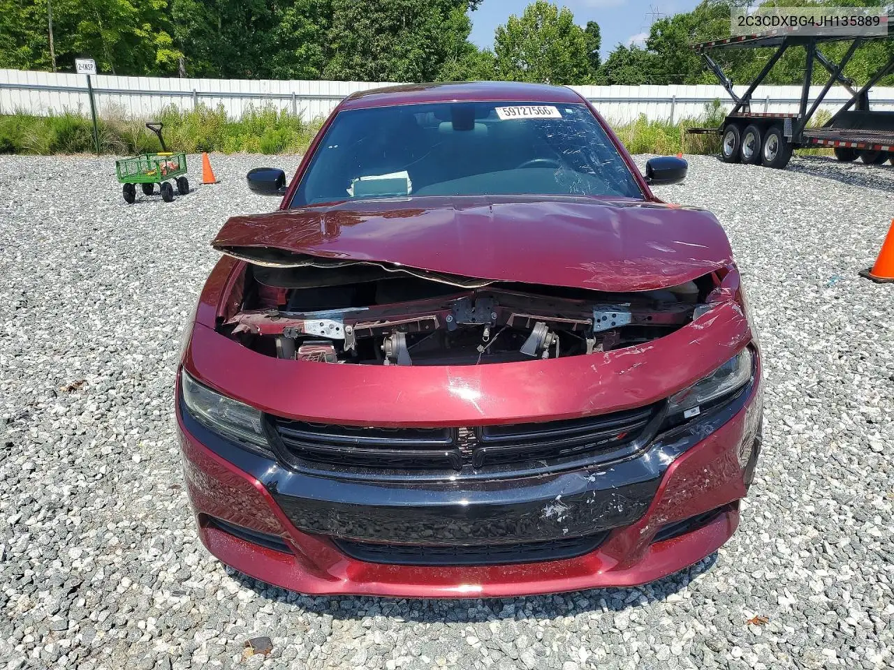 2018 Dodge Charger Sxt VIN: 2C3CDXBG4JH135889 Lot: 59727566