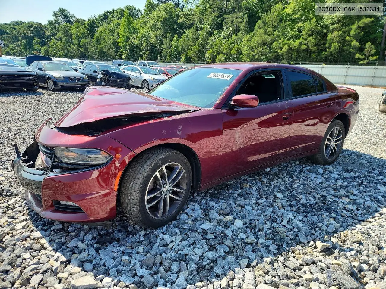 2019 Dodge Charger Sxt VIN: 2C3CDXJG6KH533334 Lot: 56885526
