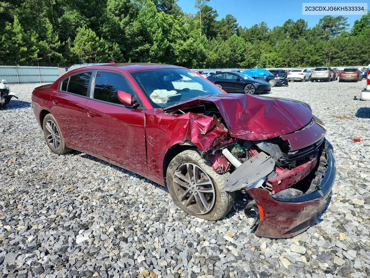 2019 Dodge Charger Sxt VIN: 2C3CDXJG6KH533334 Lot: 56885526