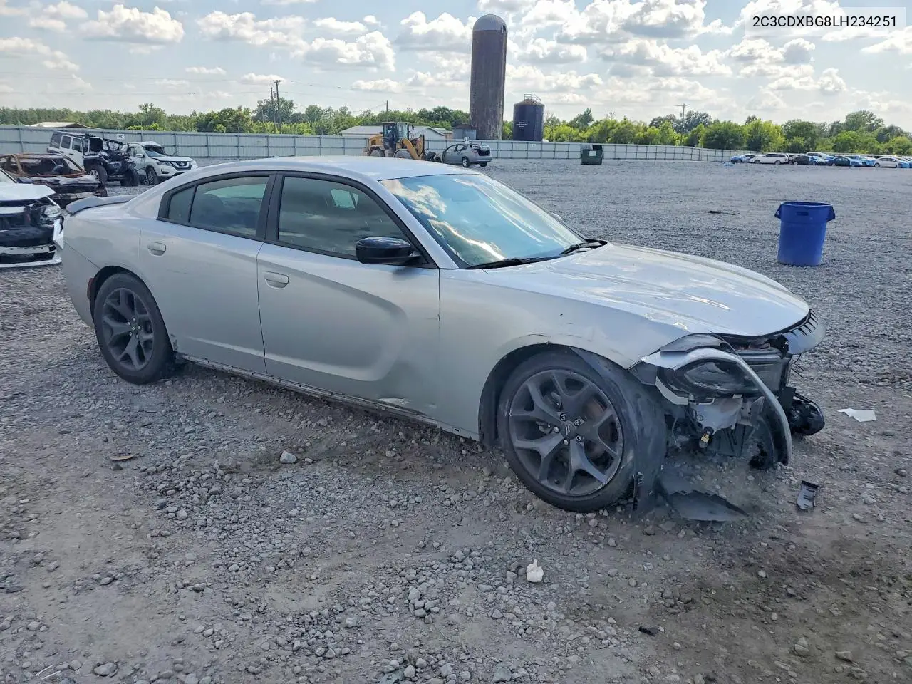 2020 Dodge Charger Sxt VIN: 2C3CDXBG8LH234251 Lot: 57306606