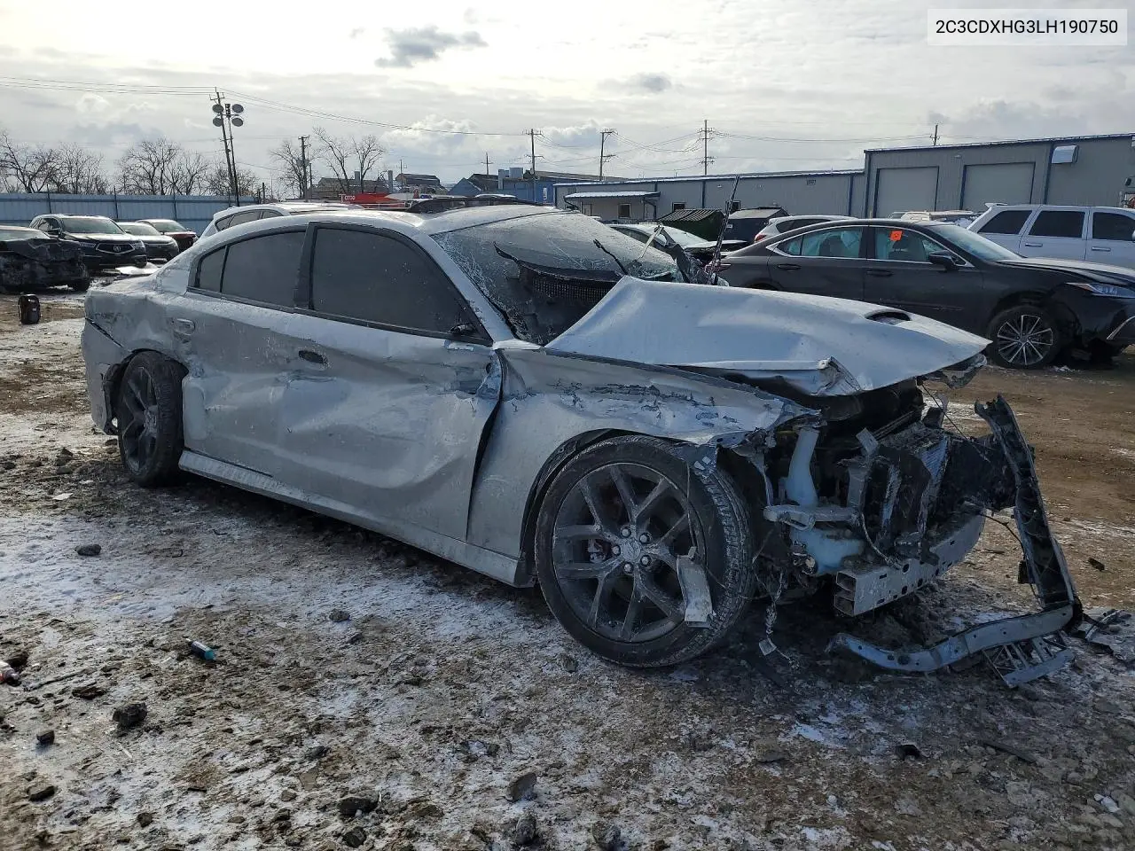 2020 Dodge Charger Gt VIN: 2C3CDXHG3LH190750 Lot: 75251625