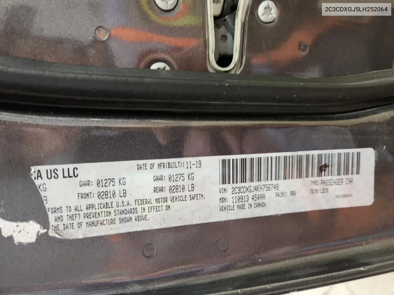 2C3CDXGJ5LH252064 2020 Dodge Charger Scat Pack