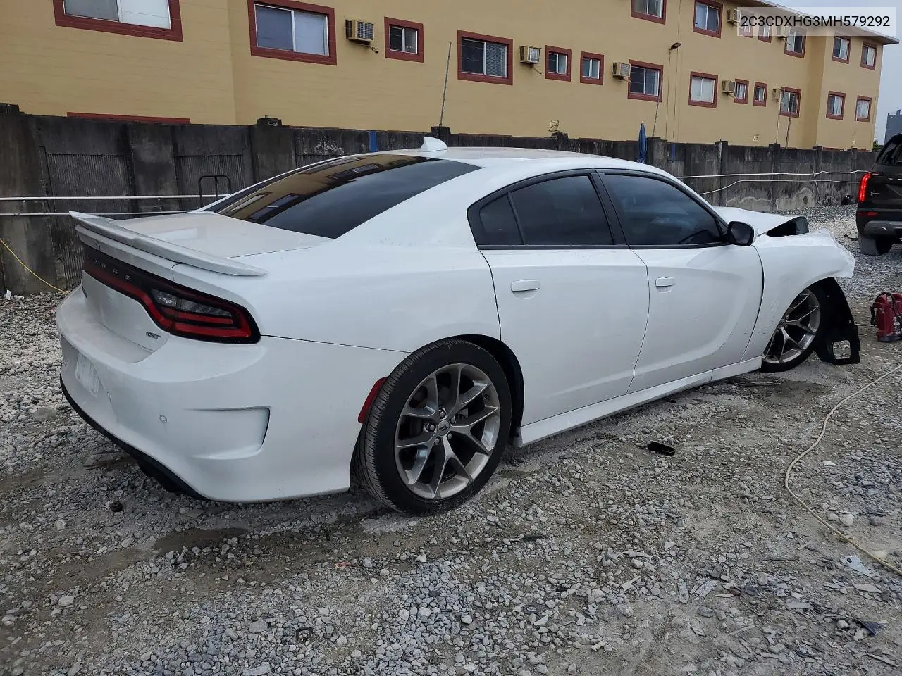2021 Dodge Charger Gt VIN: 2C3CDXHG3MH579292 Lot: 58758536