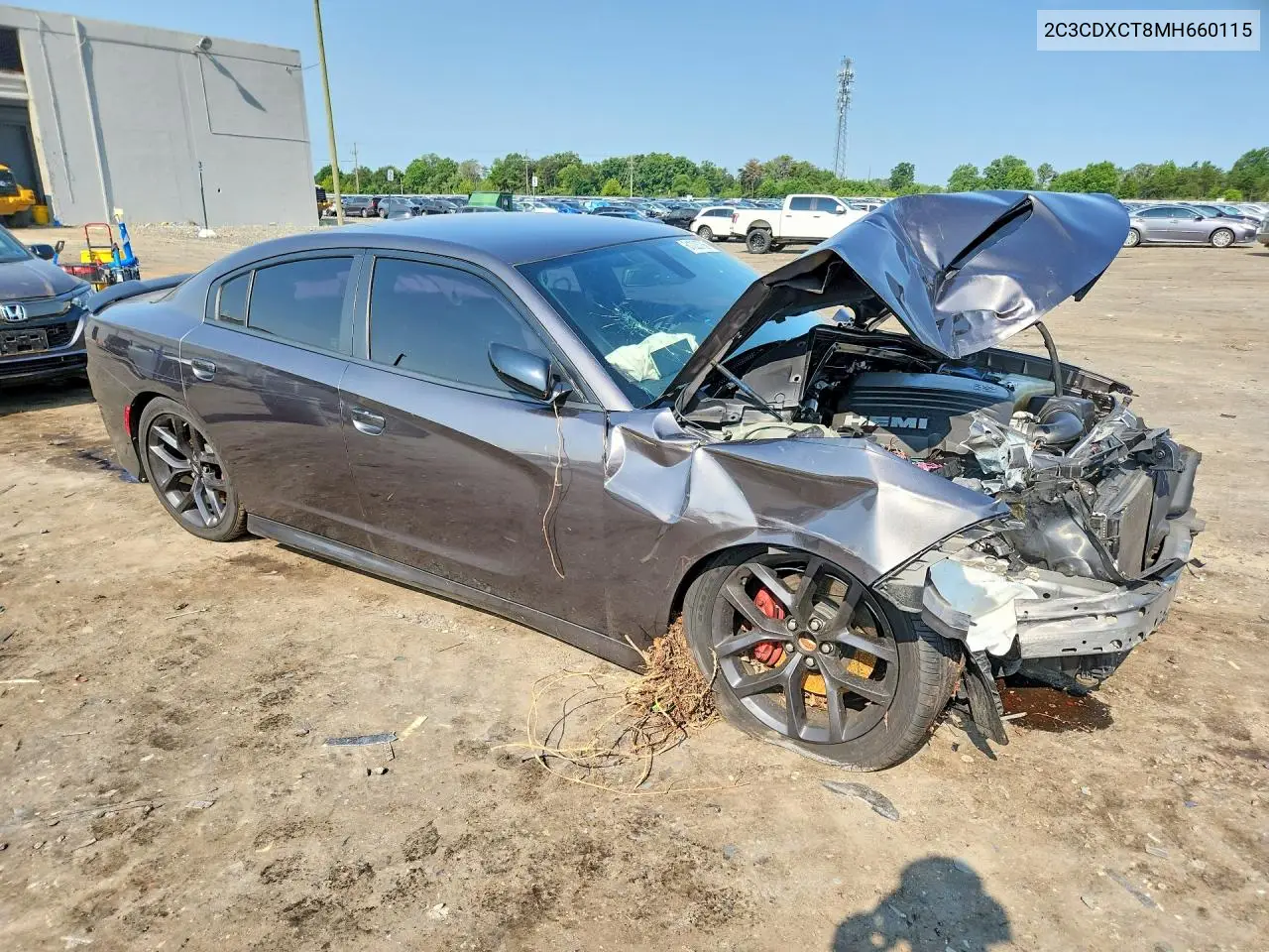 2021 Dodge Charger R/T VIN: 2C3CDXCT8MH660115 Lot: 61023736
