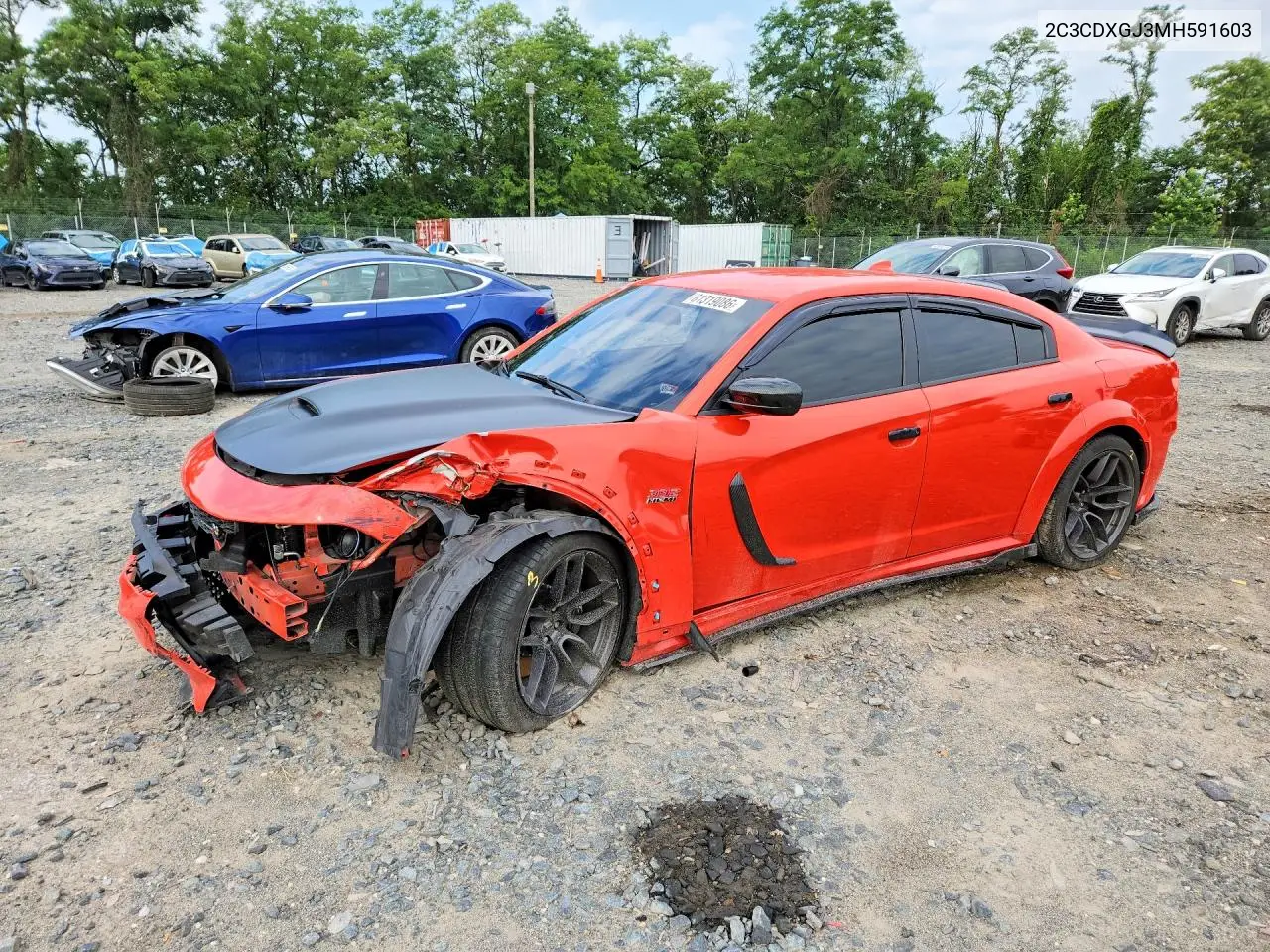 2021 Dodge Charger Scat Pack VIN: 2C3CDXGJ3MH591603 Lot: 61319086