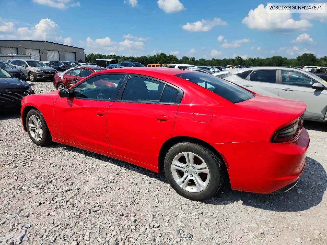 2022 Dodge Charger Sxt VIN: 2C3CDXBG0NH247871 Lot: 59614306