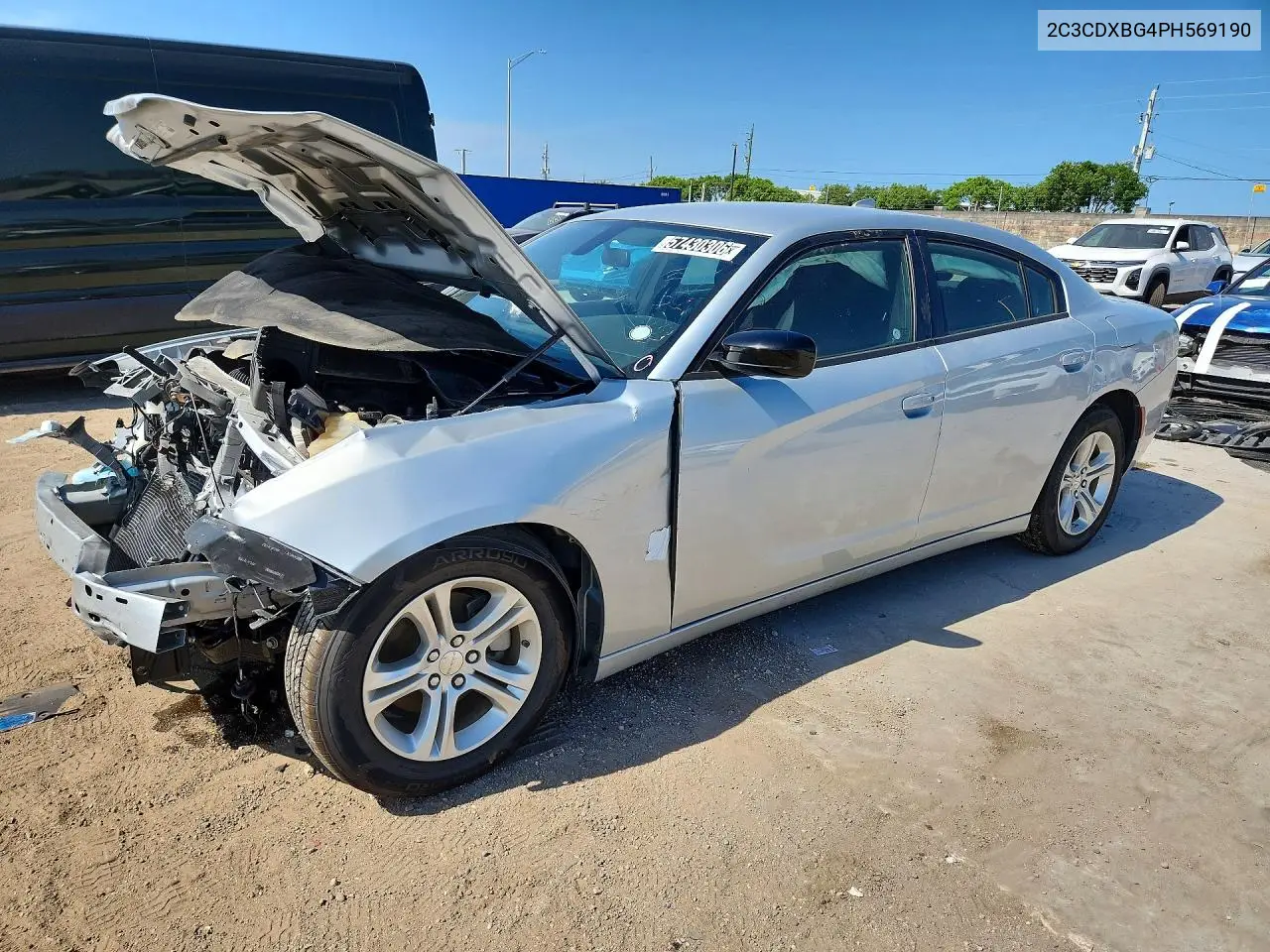2023 Dodge Charger Sxt VIN: 2C3CDXBG4PH569190 Lot: 57430306