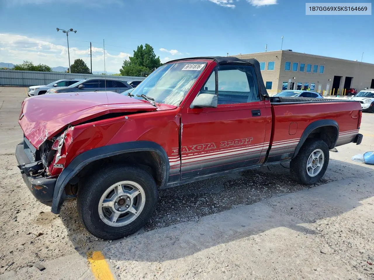 1989 Dodge Dakota Sport VIN: 1B7GG69X5KS164669 Lot: 56161876