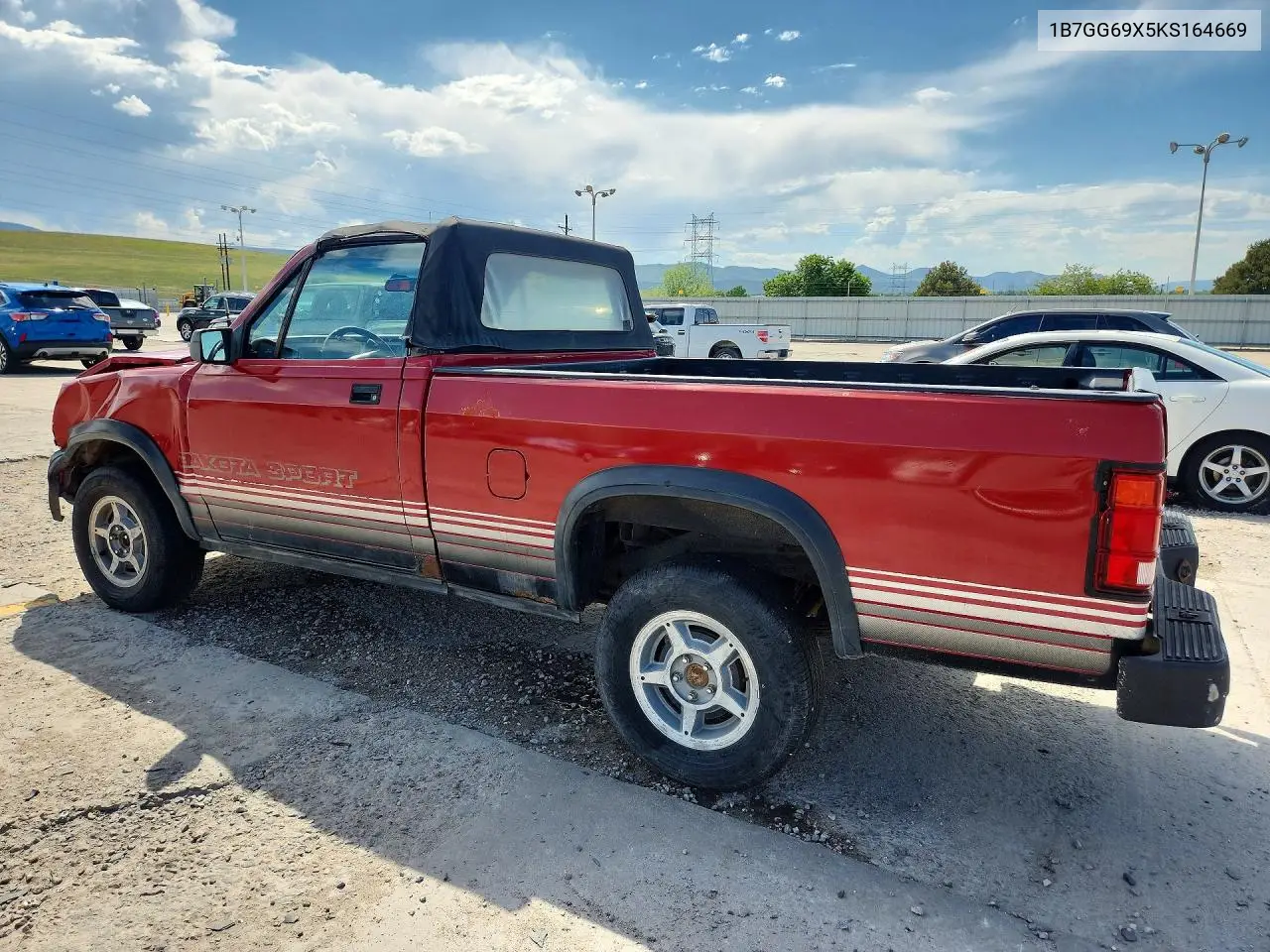 1989 Dodge Dakota Sport VIN: 1B7GG69X5KS164669 Lot: 56161876