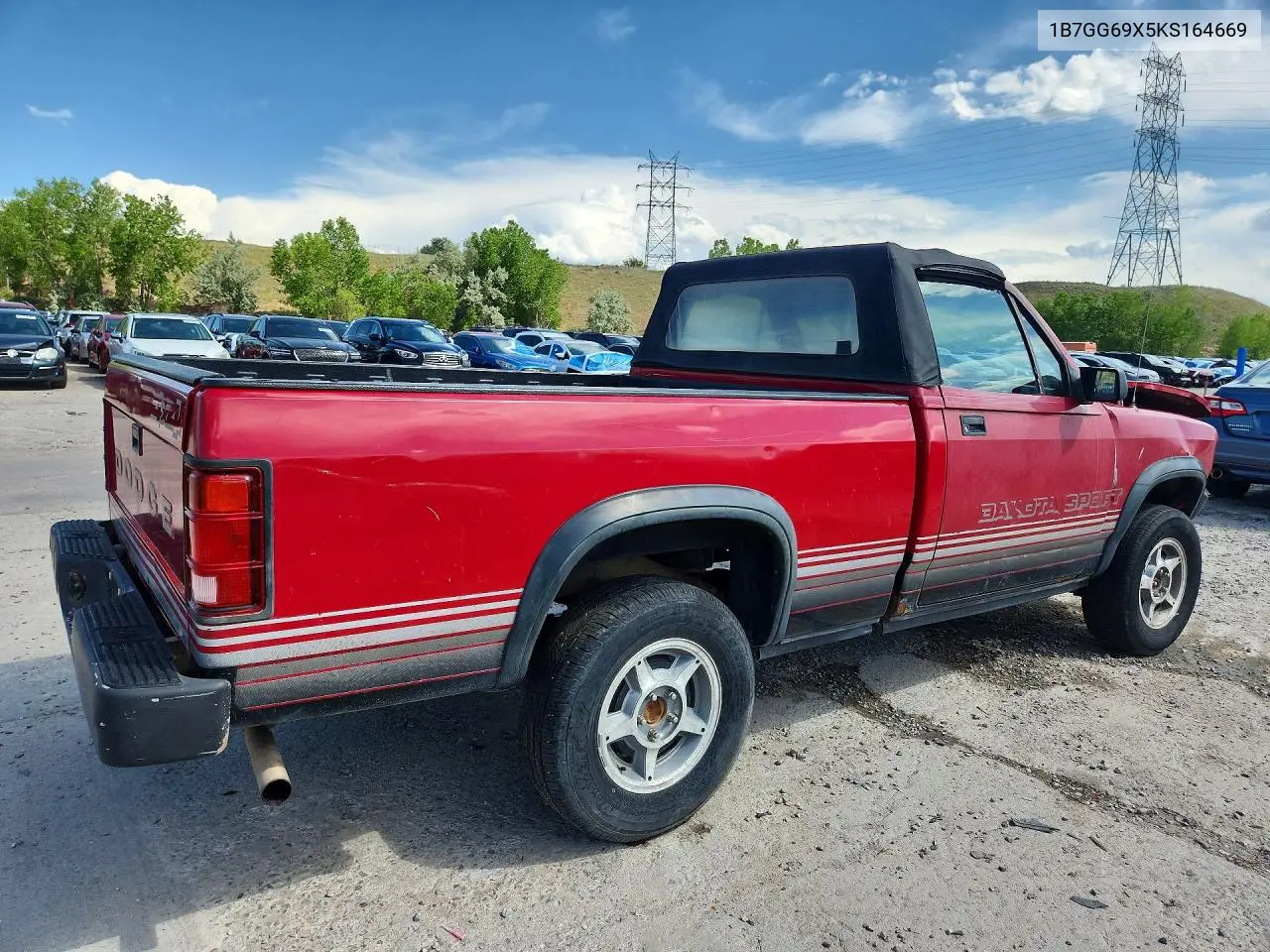 1989 Dodge Dakota Sport VIN: 1B7GG69X5KS164669 Lot: 56161876