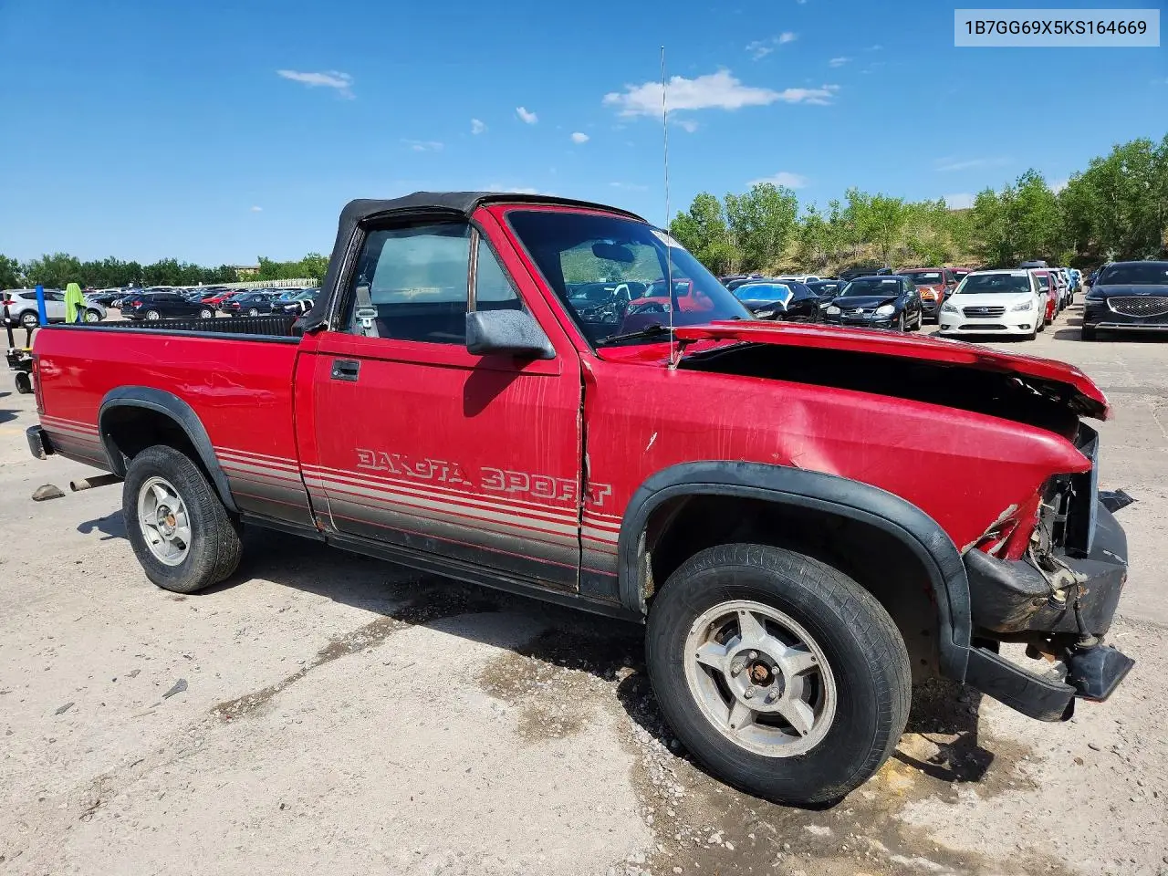 1989 Dodge Dakota Sport VIN: 1B7GG69X5KS164669 Lot: 56161876