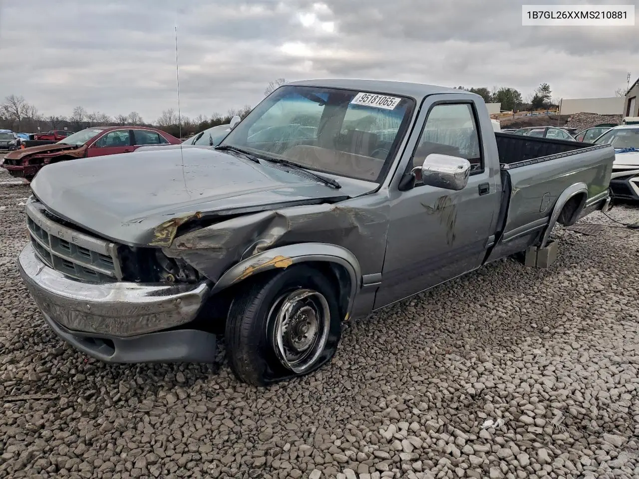 1B7GL26XXMS210881 1991 Dodge Dakota