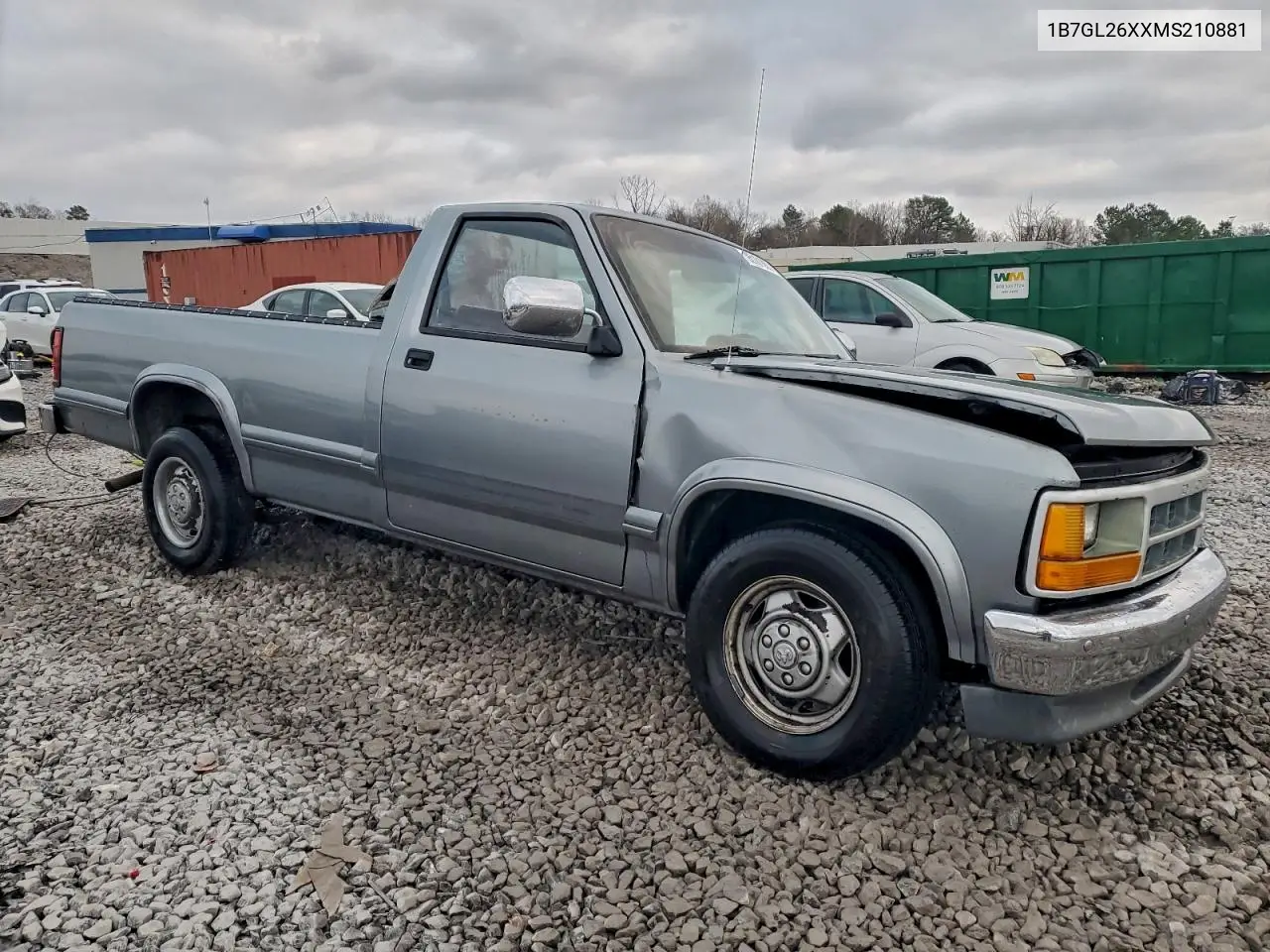1B7GL26XXMS210881 1991 Dodge Dakota