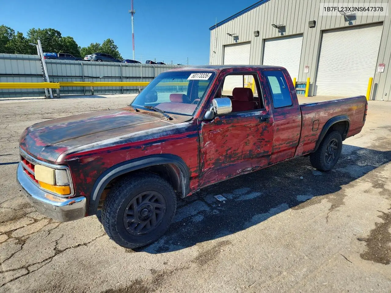 1992 Dodge Dakota VIN: 1B7FL23X3NS647378 Lot: 60173326