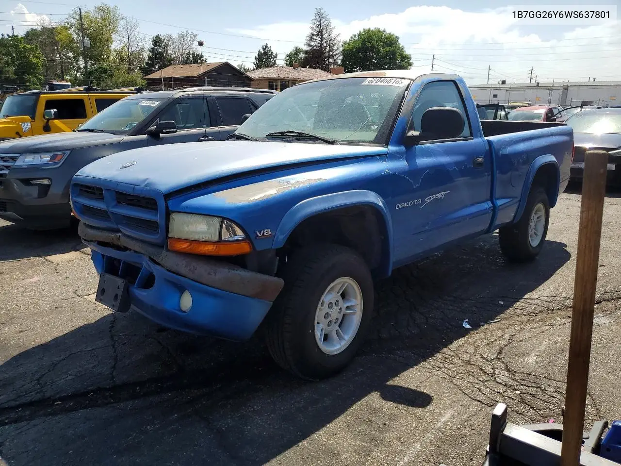 1998 Dodge Dakota VIN: 1B7GG26Y6WS637801 Lot: 62046616