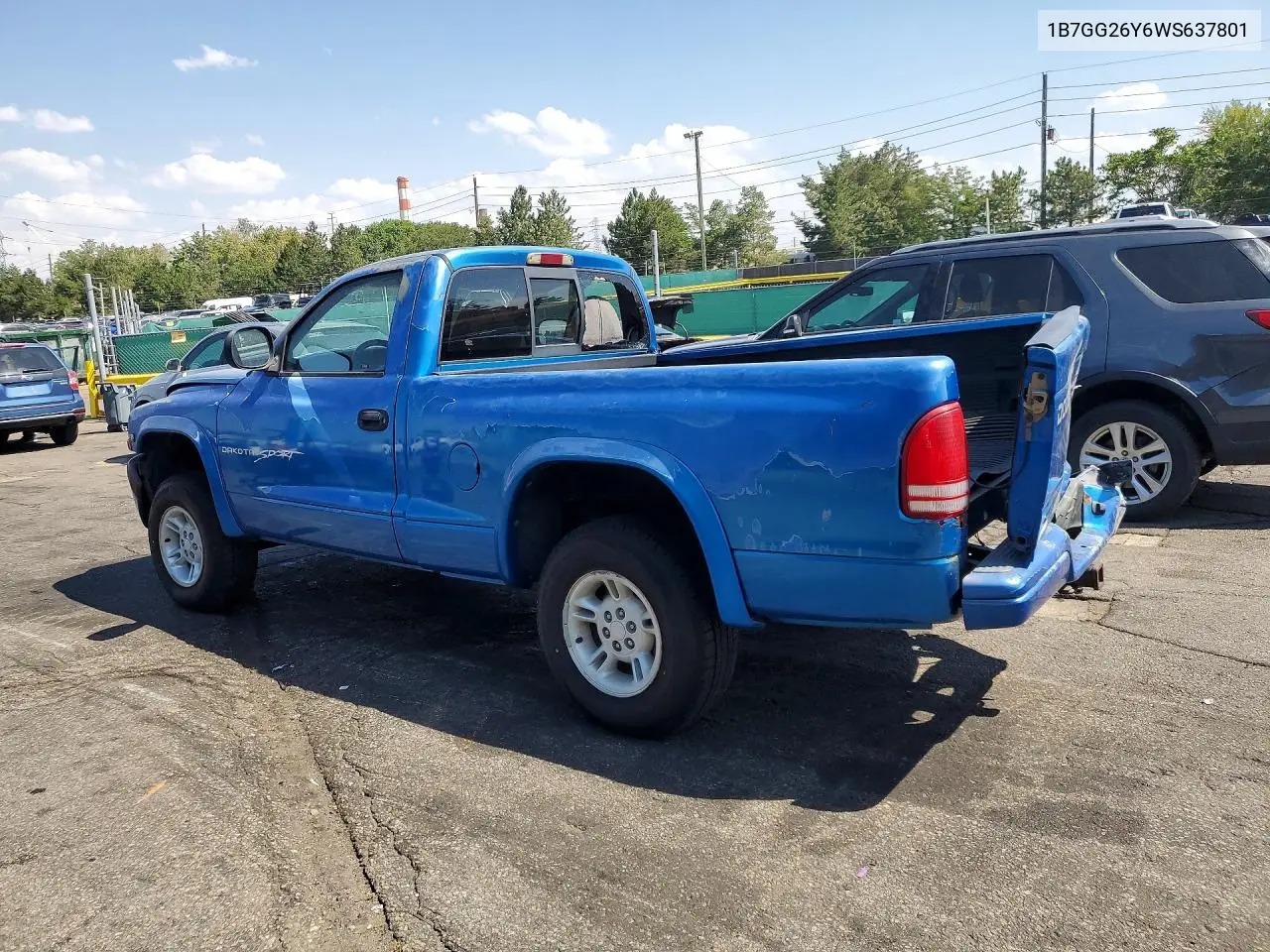 1998 Dodge Dakota VIN: 1B7GG26Y6WS637801 Lot: 62046616