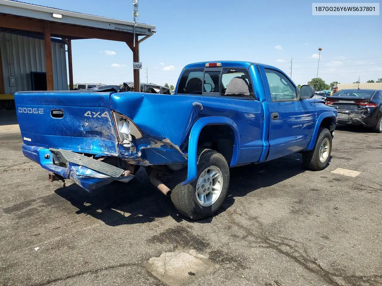1998 Dodge Dakota VIN: 1B7GG26Y6WS637801 Lot: 62046616