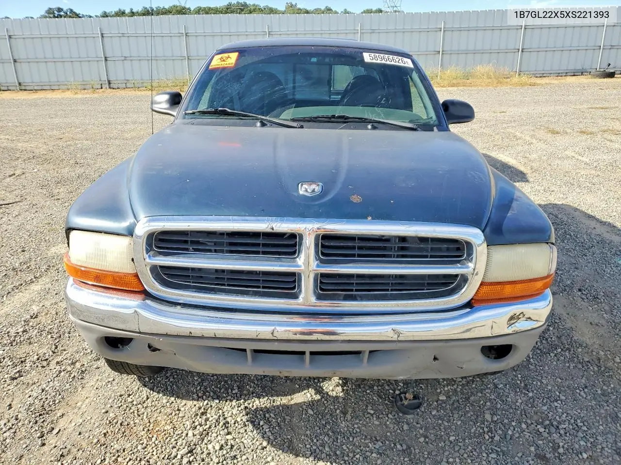 1999 Dodge Dakota VIN: 1B7GL22X5XS221393 Lot: 58966626