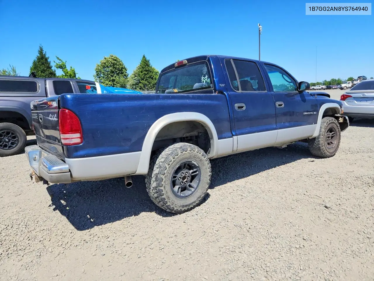 2000 Dodge Dakota Quad VIN: 1B7GG2AN8YS764940 Lot: 57731366