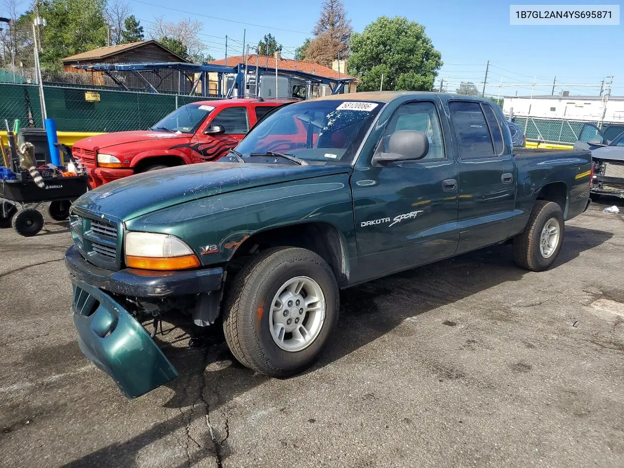 2000 Dodge Dakota Quad VIN: 1B7GL2AN4YS695871 Lot: 58120086