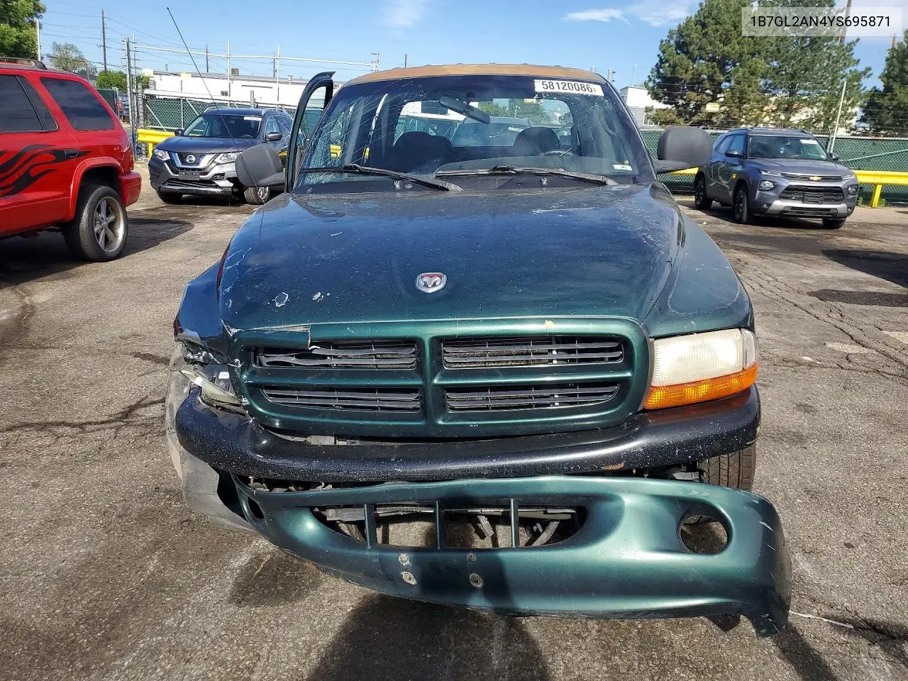 2000 Dodge Dakota Quad VIN: 1B7GL2AN4YS695871 Lot: 58120086