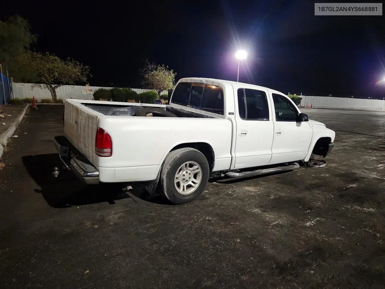 2000 Dodge Dakota Quad VIN: 1B7GL2AN4YS668881 Lot: 59211976