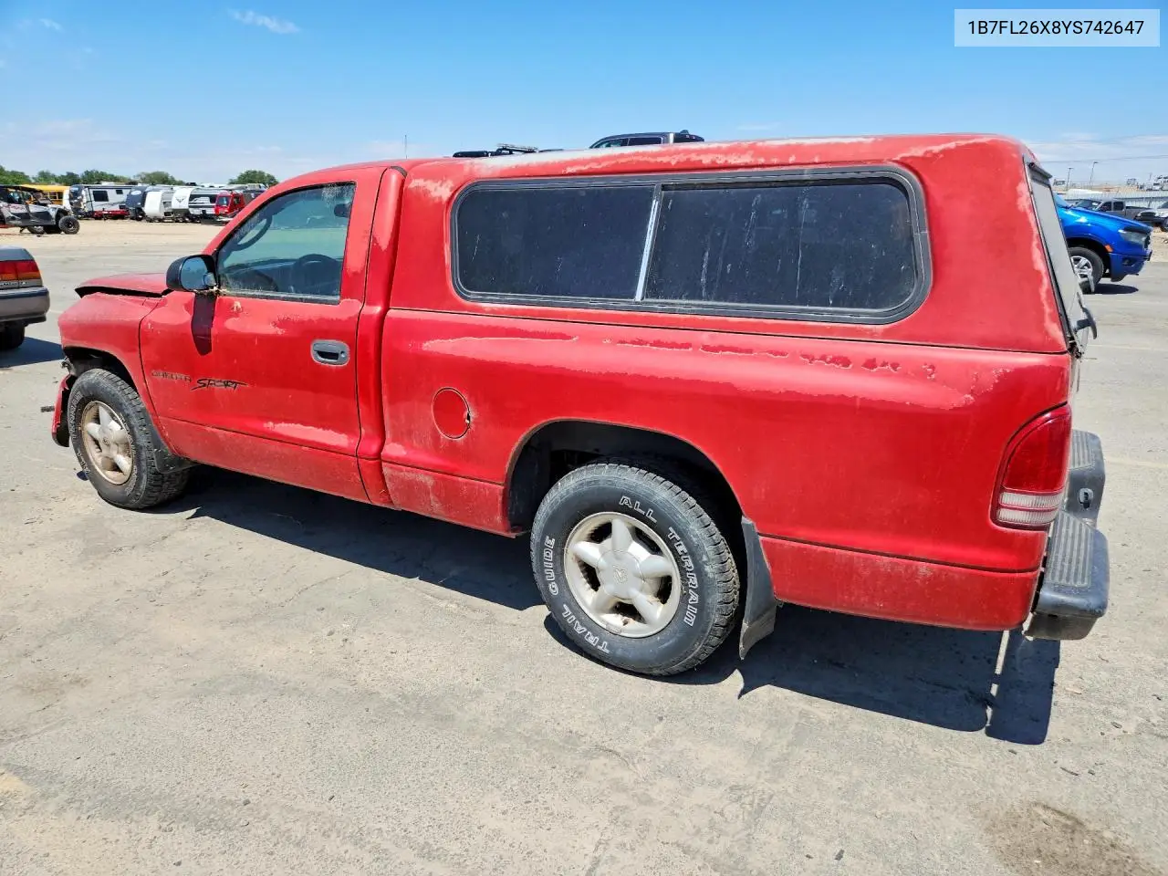 2000 Dodge Dakota VIN: 1B7FL26X8YS742647 Lot: 59370676