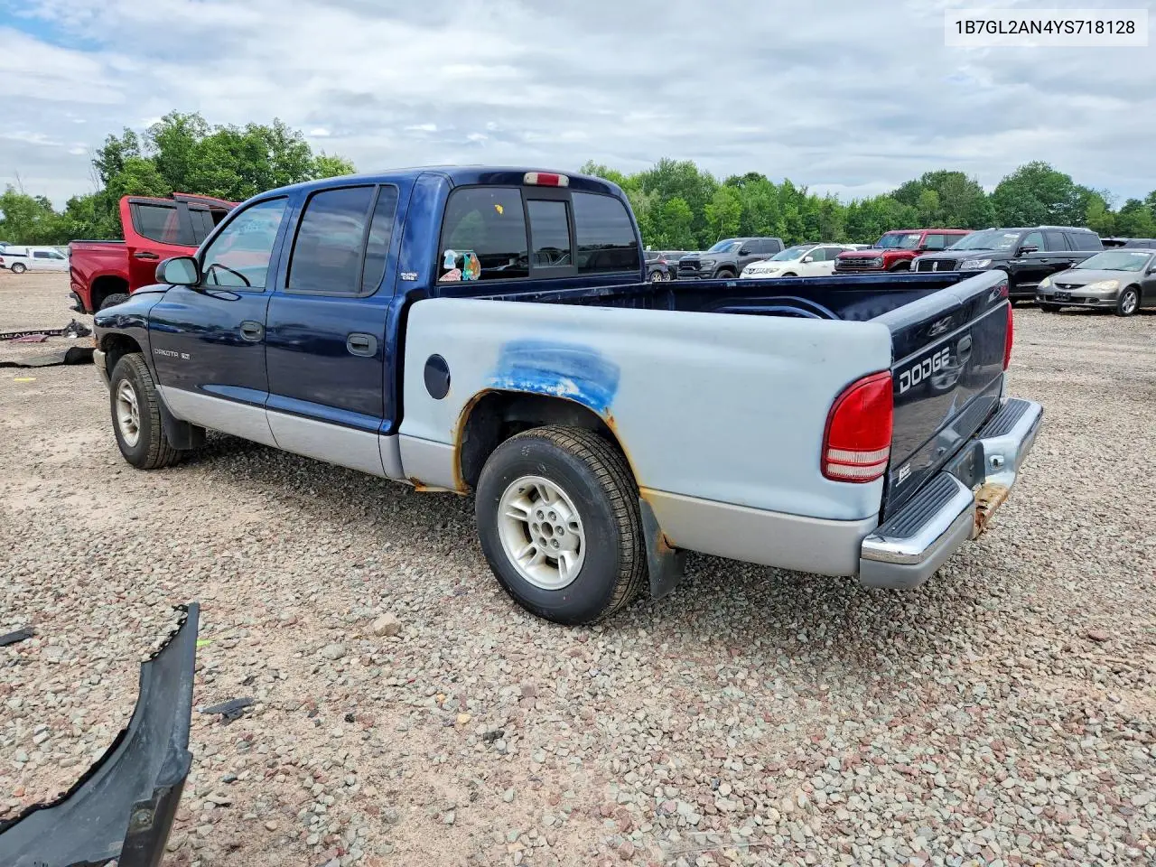 2000 Dodge Dakota Quad VIN: 1B7GL2AN4YS718128 Lot: 59374846