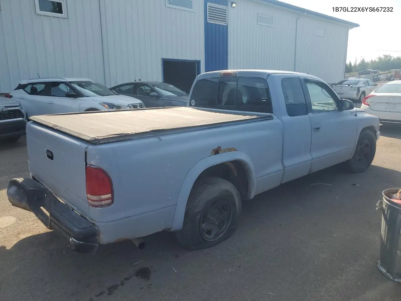 2000 Dodge Dakota VIN: 1B7GL22X6YS667232 Lot: 68317685