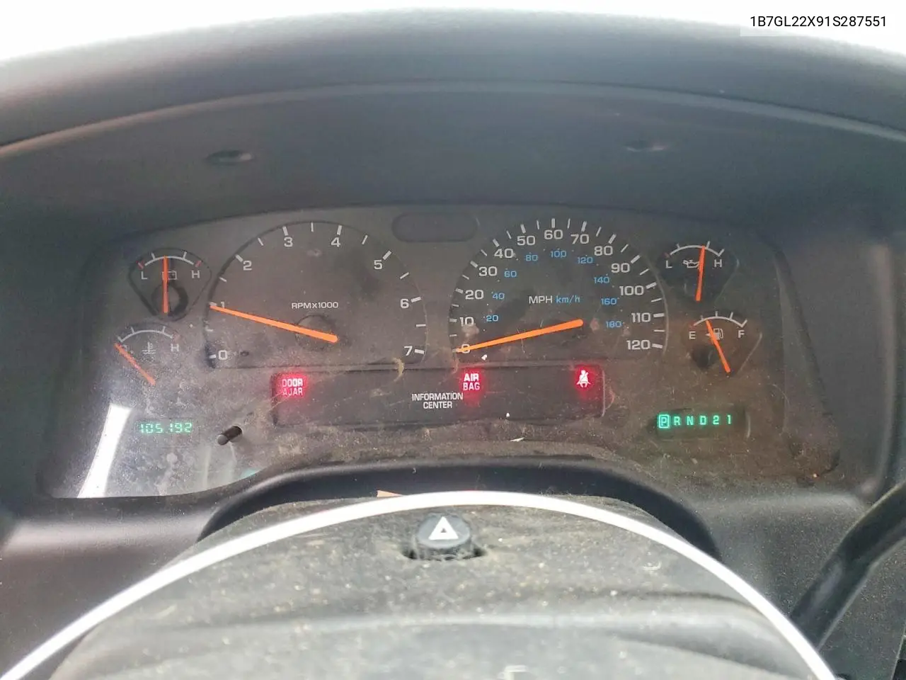 2001 Dodge Dakota VIN: 1B7GL22X91S287551 Lot: 54012206