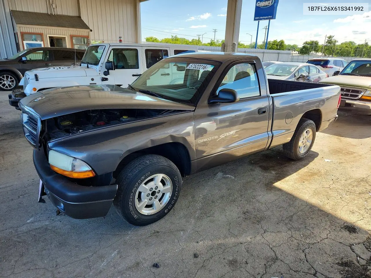 2001 Dodge Dakota VIN: 1B7FL26X61S341992 Lot: 57522216