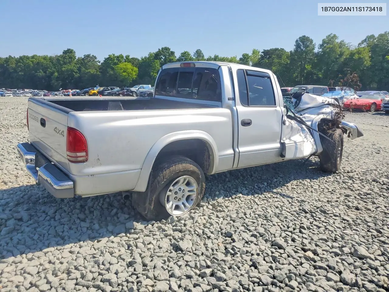 2001 Dodge Dakota Quad VIN: 1B7GG2AN11S173418 Lot: 59179166