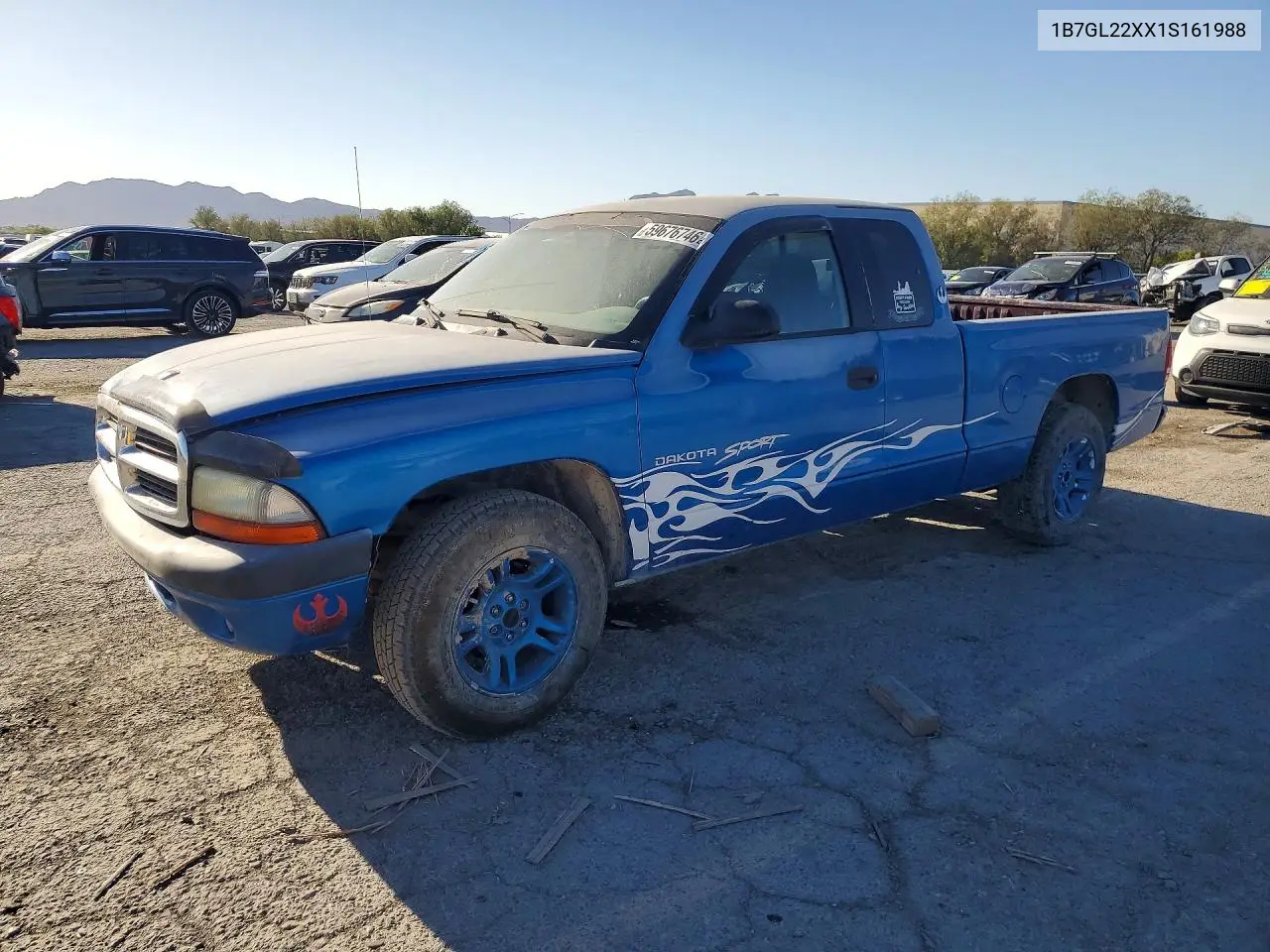 2001 Dodge Dakota VIN: 1B7GL22XX1S161988 Lot: 59676746