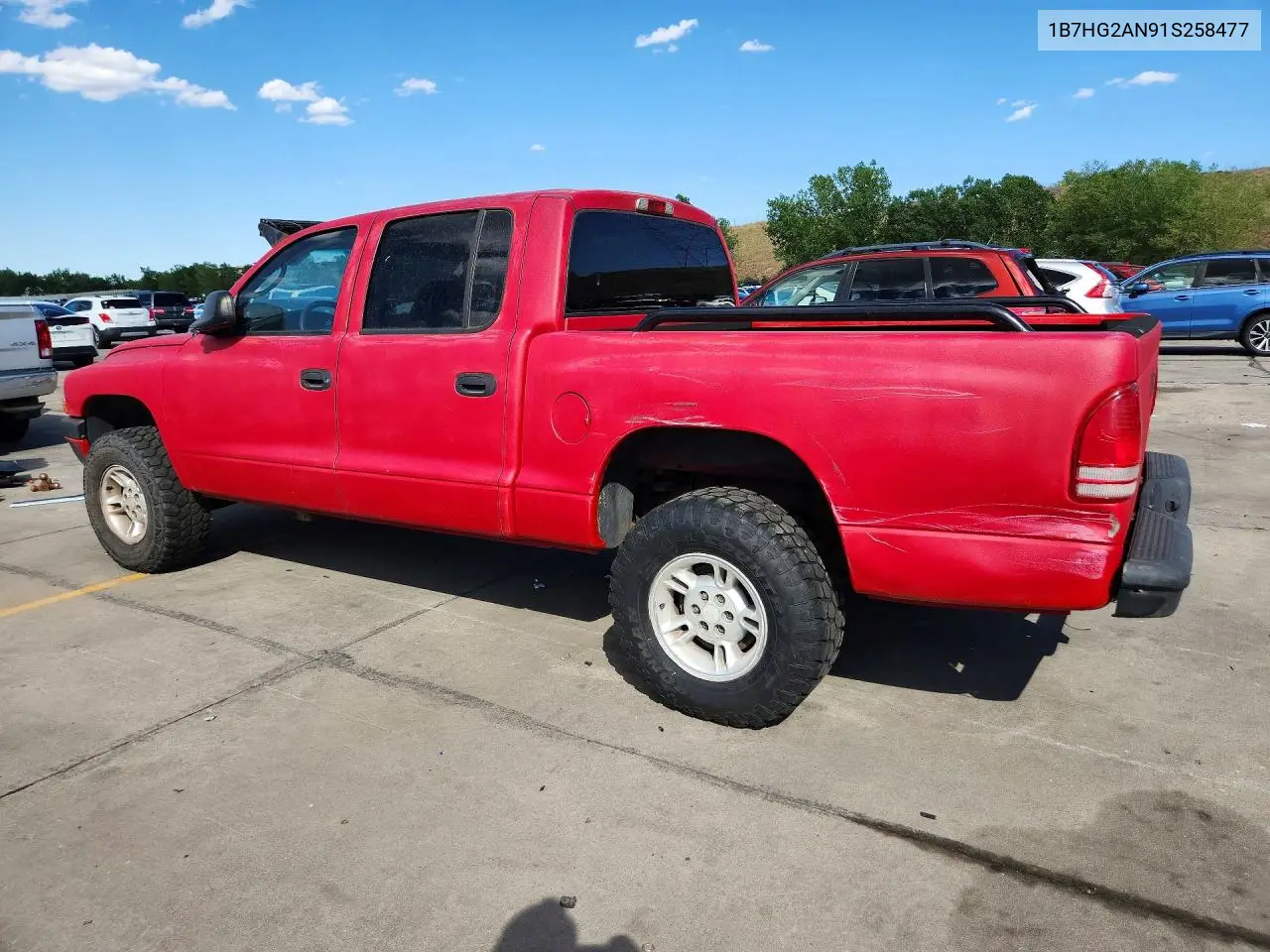 2001 Dodge Dakota Quad VIN: 1B7HG2AN91S258477 Lot: 60865196