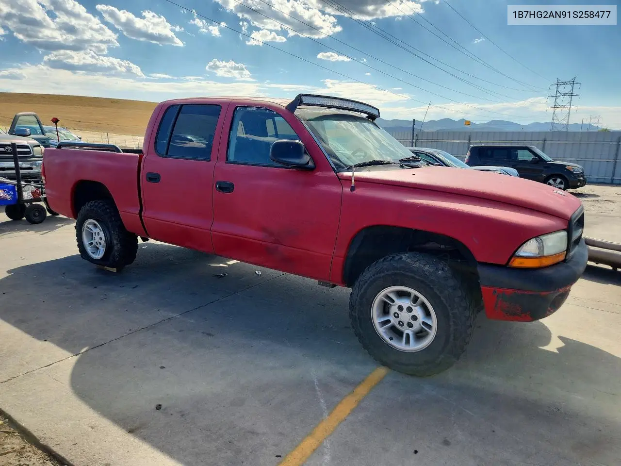 2001 Dodge Dakota Quad VIN: 1B7HG2AN91S258477 Lot: 60865196