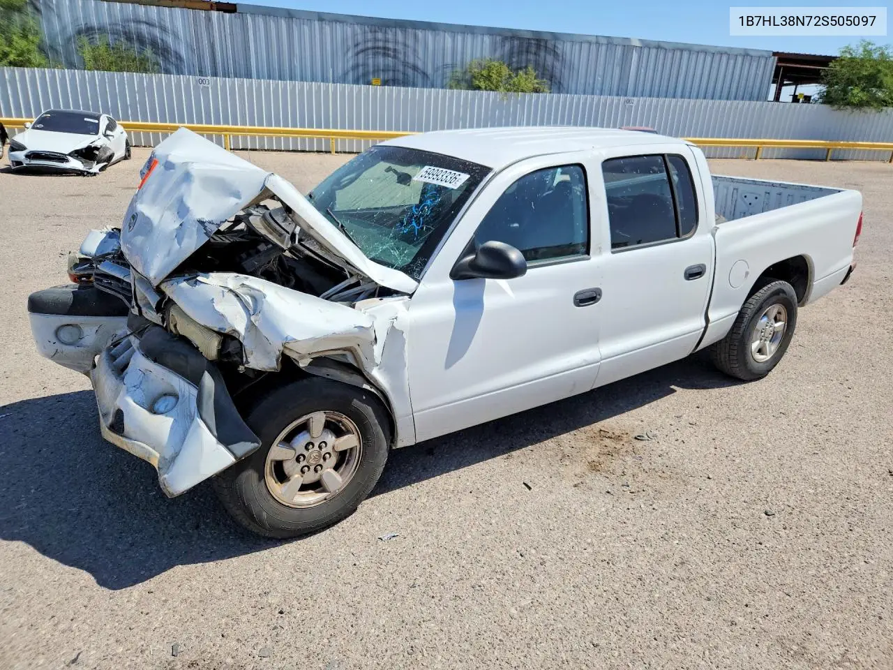 2002 Dodge Dakota Quad Sport VIN: 1B7HL38N72S505097 Lot: 59993336
