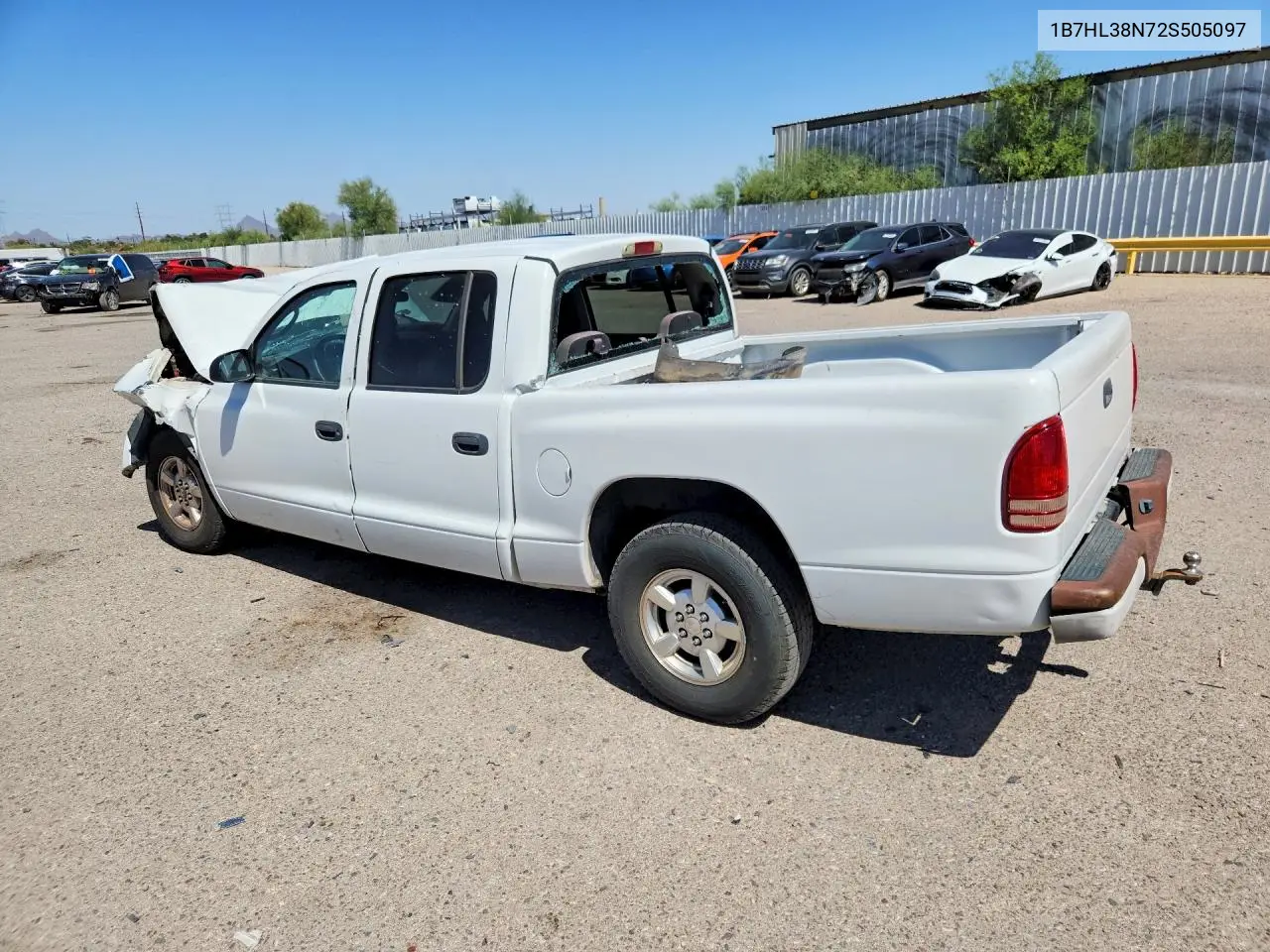2002 Dodge Dakota Quad Sport VIN: 1B7HL38N72S505097 Lot: 59993336