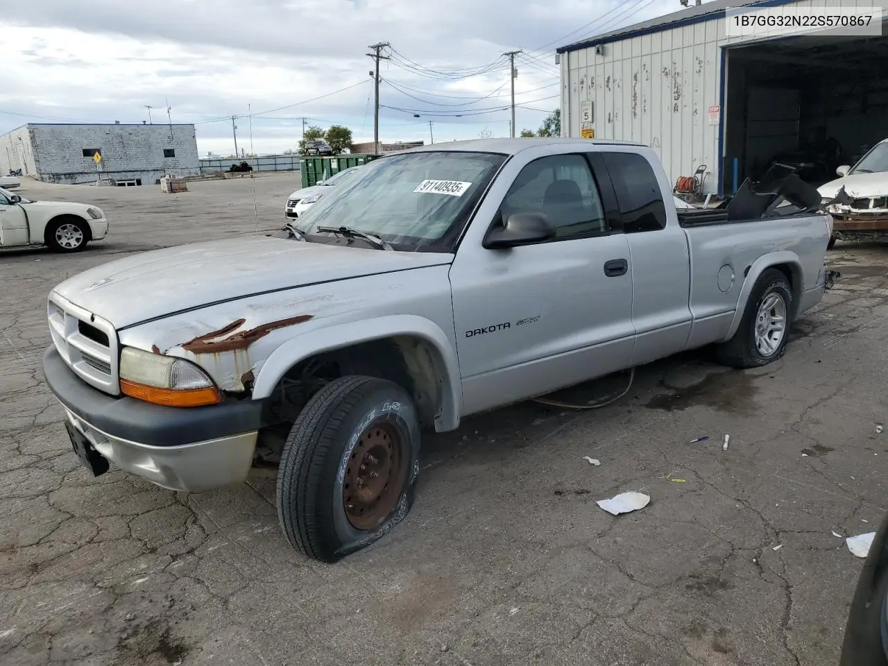 1B7GG32N22S570867 2002 Dodge Dakota Sport