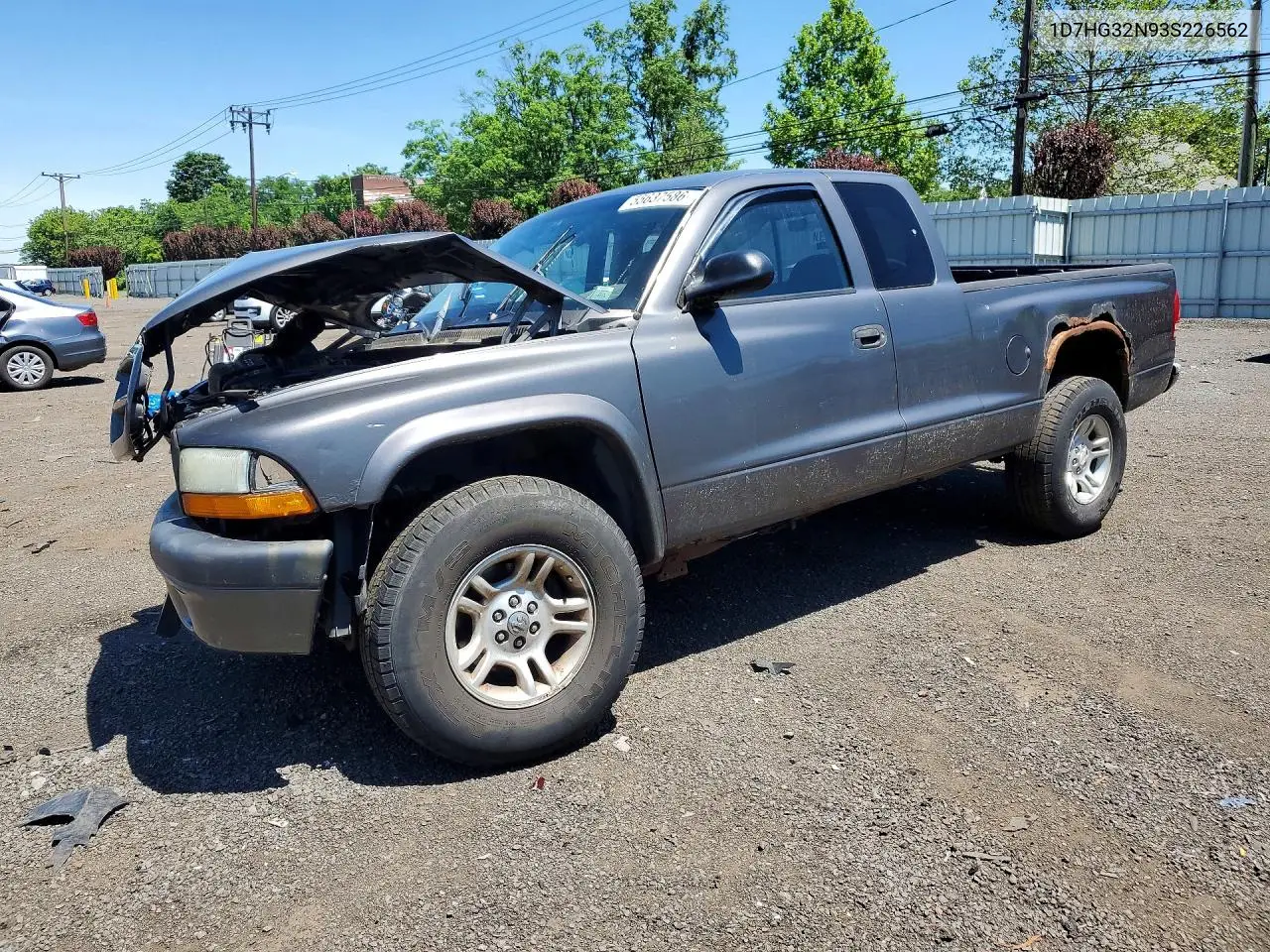 2003 Dodge Dakota Sport VIN: 1D7HG32N93S226562 Lot: 55637586