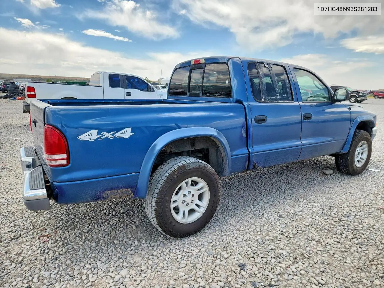 2003 Dodge Dakota Quad Slt VIN: 1D7HG48N93S281283 Lot: 59364346