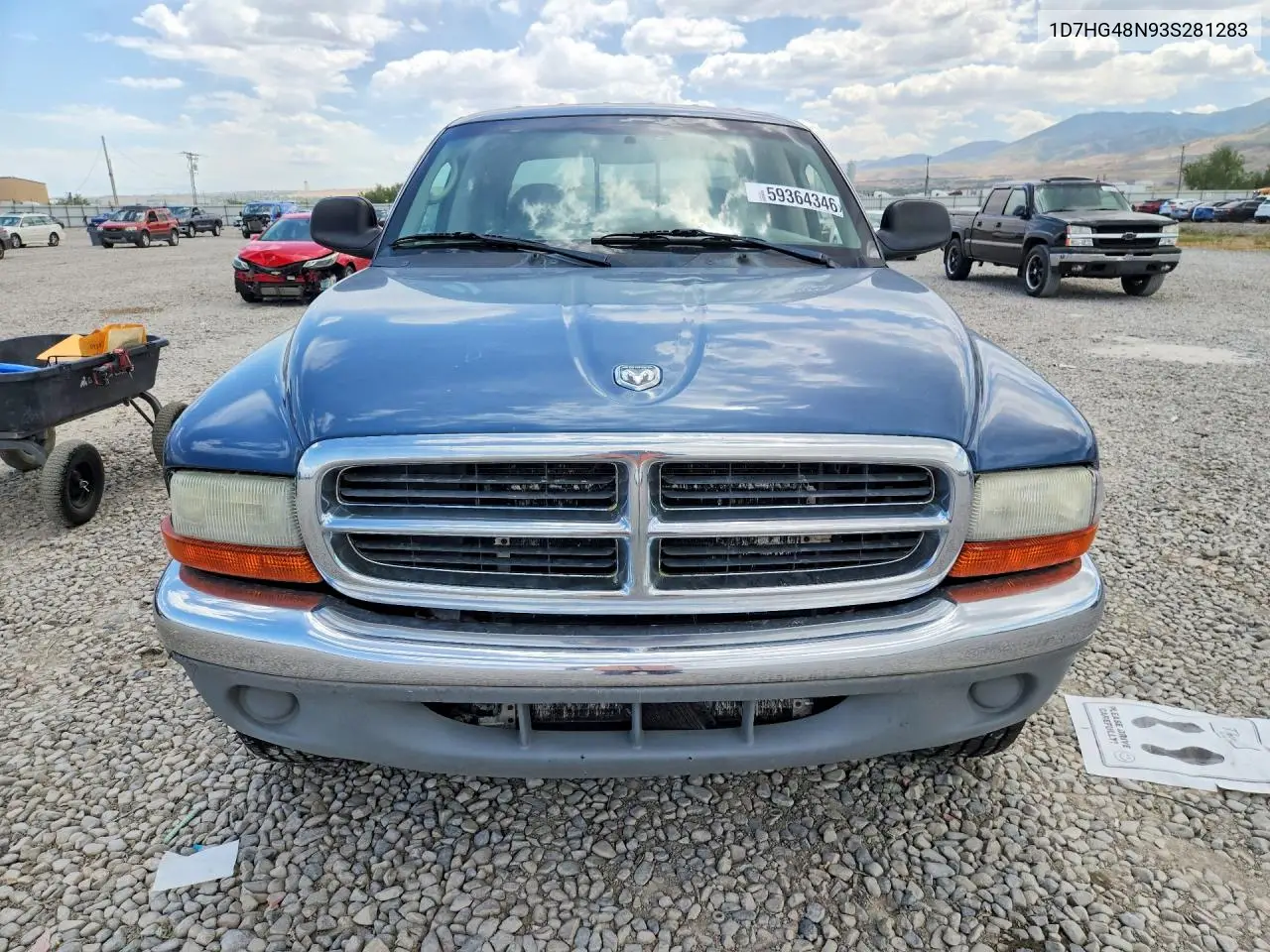 2003 Dodge Dakota Quad Slt VIN: 1D7HG48N93S281283 Lot: 59364346