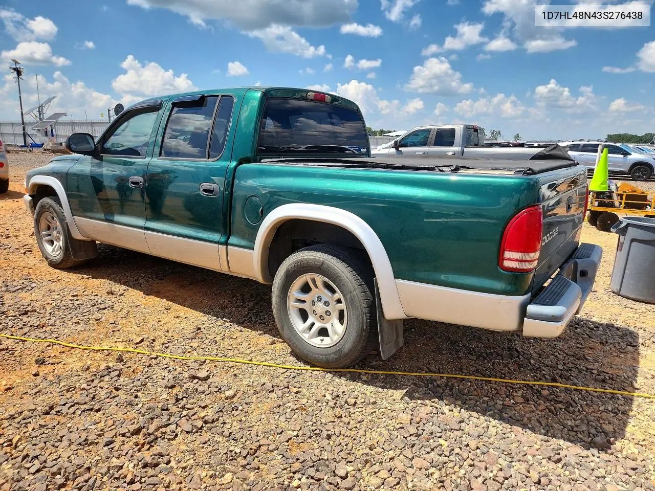 2003 Dodge Dakota Quad Slt VIN: 1D7HL48N43S276438 Lot: 59897266